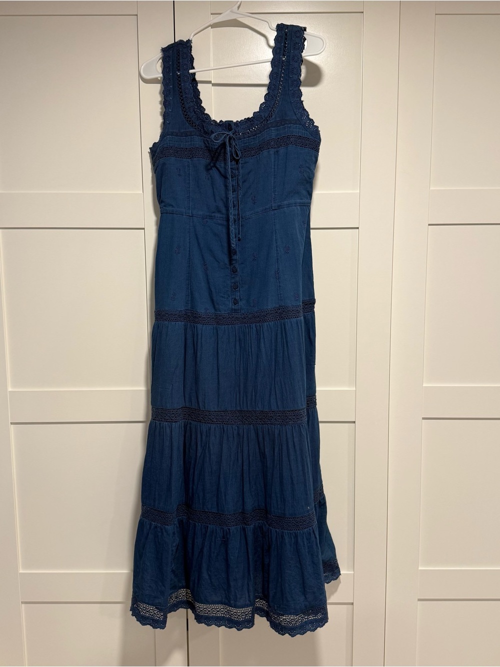 Gap eyelet Lace-Trim Maxi Dress